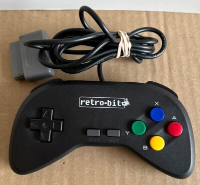 GREAT SHAPE Retro-Bit Super Retro RDP Wired Controller for SNES Black FAST SHIP - Image 1 of 4
