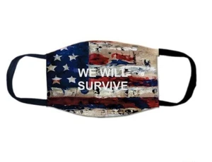 Face Mask -WHOLESALE -America We Will Survive Washable/REUSABLE - Picture 1 of 7