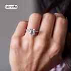 Lab-Created 1.40CT Asscher Cut Diamond Engagement Wedding Ring 14K White Gold FN