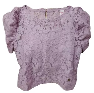 Justice lace puff sleeve top size 6 - Picture 1 of 8