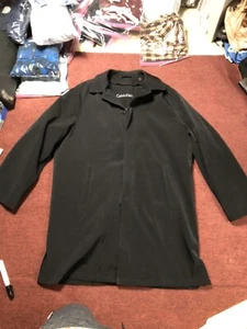 Calvin Klein Herren Trenchcoat schwarz Größe 44 L vorne geknöpft schöner Zustand - Bild 1 von 8