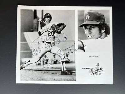 DON SUTTON ~Signed/Autographed 8x10 B&W Glossy Photo ~ LA Dodgers ~ No COA - Image 1 of 3