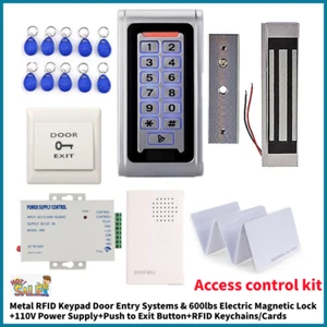 Waterproof Metal RFID Keypad Door Entry Systems & 600lbs Electric Magnetic Lock - Picture 1 of 10