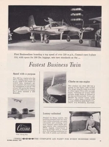 1955 Cessna 310 Flugzeug Anzeige 30.04.2024b - Bild 1 von 1