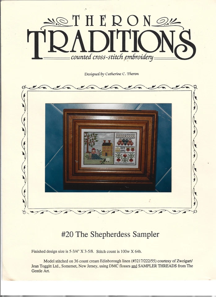 The Shepherdess Sampler Theron Traditions Cross Stitch Chart - Image 1 of 1