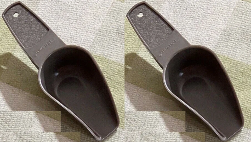 Due Tupperware Bidone Scoop Lati Alti Farina Zucchero Caffè Nuovi - Immagine 1 di 1