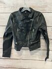 Windsor Black Faux Leather Motorcycle Jacket Lined Junior's Size Large