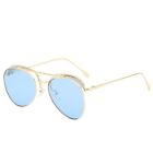 5 Color Womens 18K Gold Plating Sunglasses Round Lense Eyewear Polarized Glasses