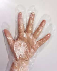 50pcs individually packaged disposable PE thick gloves transparent catering food - Picture 1 of 4