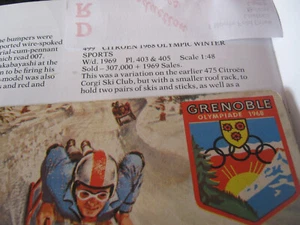 CORGI 499 GRENOBLE OLYMPISCHE 1968 ORIGINAL AUSSENBOX REPRO INNENSOCKEL WIE ABGEBILDET - Bild 1 von 17