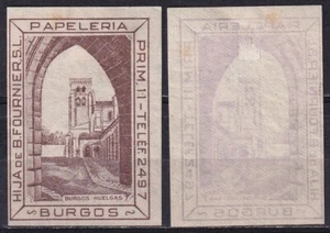 Spain poster stamps Burgos Huelgas in brown architecture - Picture 1 of 1