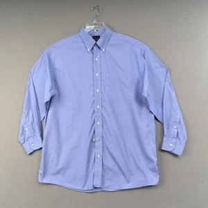 Camisa de vestir Jos A Bank para hombre 17 34 azul pata de gallo abotonada viajero - Imagen 1 de 9