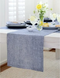 Solino Home 100% Pure Linen Table Runner for Fall Dining Kitchen Solid, Athena - Picture 1 of 139