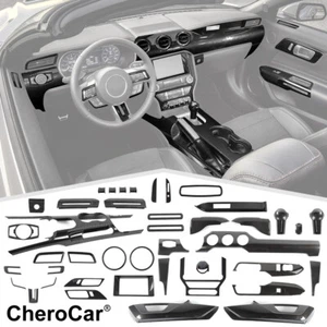 42X Kit de molduras de decoración interior juego de cubierta completa para Ford Mustang 2015-20 fibra de carbono - Imagen 1 de 23