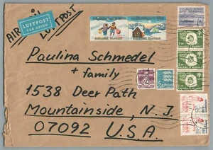 Abro Stamps Greenland Denmark Larger Cover to Mountainside N.J. See Scan - Picture 1 of 1