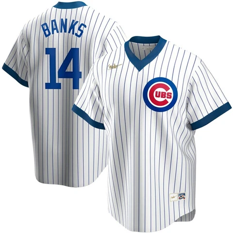 Chicago Cubs Ernie Banks #14 Nike White MLB Cooperstown Collection Player Jersey Cover