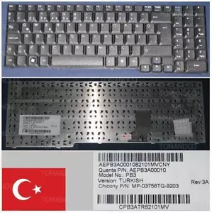 Tastatur qwerty Türkisch Pb Easynote SB85 PB3 AEPB3A00010 MP-03756TQ-9203 Black - Bild 1 von 1