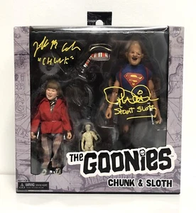Signed Chunk And Sloth NECA Action Figure The Goonies Randell Widner Beckett COA - Picture 1 of 11