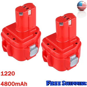 2 PACK 4.8Ah for Makita 1200 12V NiMh Battery 1222 1220 1201 1233 1234 1235 PA12 - Picture 1 of 12