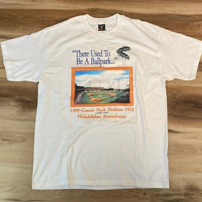 Vintage Connie Mack Stadium Philadelphia Baseball T Shirt Mens Large Shibe Park - Image 1 of 4