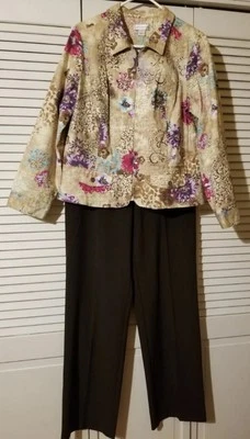 Christopher Banks/Sag Harbor 2 Piezas Grande/12 Chaqueta Pantalones Traje Conjunto Marrón Tostado Foto 1 de 4