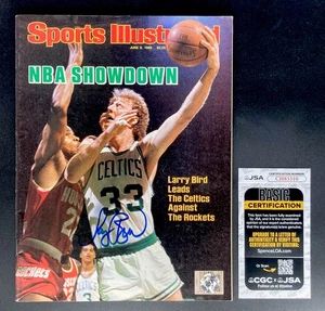 Larry Bird JSA Signed Sports Illustrated 1986 Celtics Basketball NO Label Holo - Picture 1 of 4