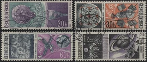 Checoslovaquia 1966 Sc#1422~1426 20h-1k EE. UU. y exploración espacial rusa, usado - Imagen 1 de 5