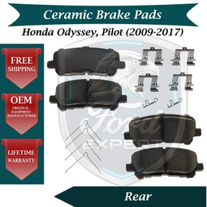 Premium OE Rear Ceramic Brake Pads Kit For 2009-2017 Honda Odyssey & Pilot - Picture 1 of 7