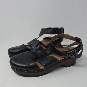 Vionic Faye schwarze Leder Pantoletten mit brauner Sohle Größe 8 - Bild 1 von 6