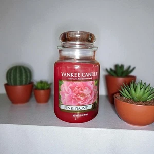 Yankee Candle Pink Peony 22 Oz Retired Rare WHITE LABEL - New! - Picture 1 of 4