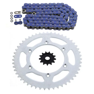 Yamaha WR250F 250 F 2001-2013 cadena de junta tórica azul y piñón 13/51 114L Foto 1 de 4