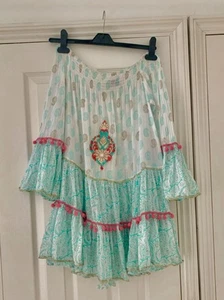 Stunning Boho Festival Beach Bardot Dress Top XL - Picture 1 of 4