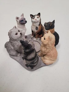 Candelabro para gatos vintage 2002 astillado votivo vintage único gato gatito  - Imagen 1 de 10