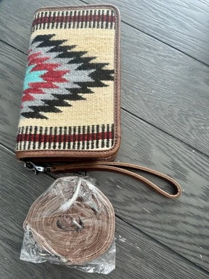 American Darling wool/leather crossbody/wallet - Image 1 of 4