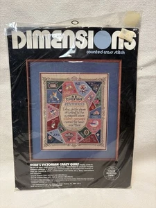 Dimension Counted Cross Stitch Alphabet Sampler Vera's Victorian Crazy Quilt NIP - Picture 1 of 8
