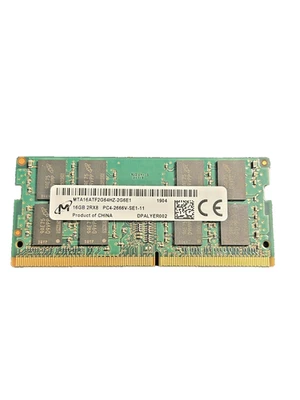Micron 16 GB DDR4 SODIMM 2400Mhz 2RX8 PC4-2666V-SE1-11, 1.2V, 260-Pin - Image 1 of 3