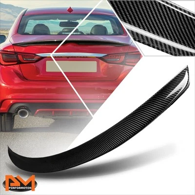 Alerón tapa maletero trasero estilo STP de fibra de carbono para Infiniti Q50 14-24 Foto 1 de 4