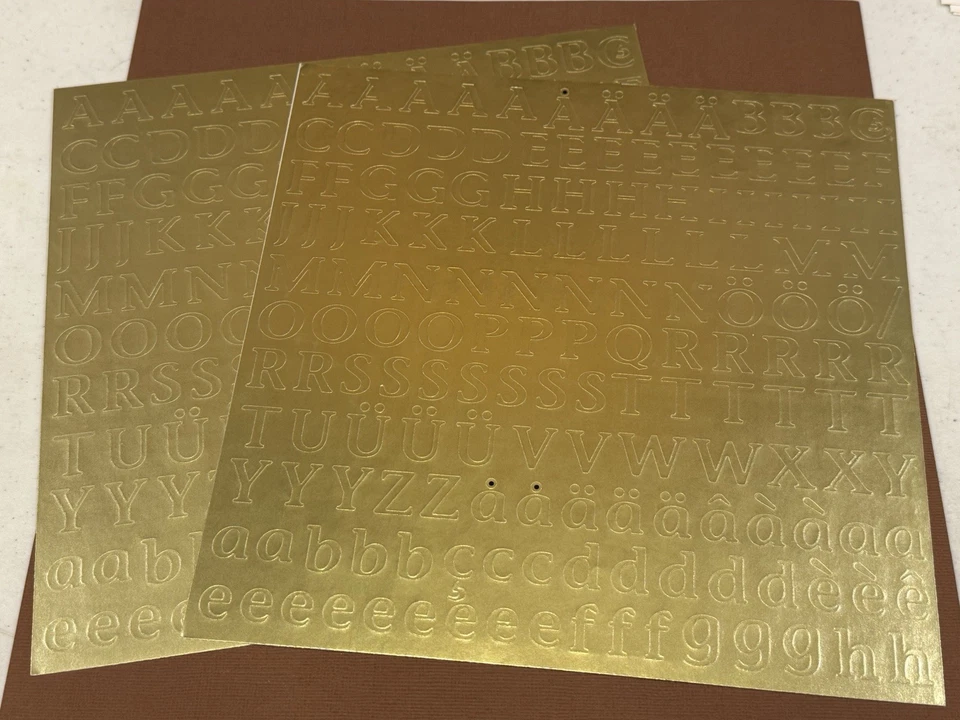 Creative Memories Lote de 2 CARTAS, GRANDES GOLD CLASSY ABC/123 SCRAPBOOKING Foto 1 de 1