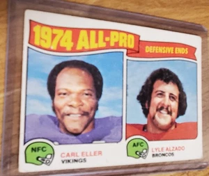 1975 Topps Football Card #216 1974 All-Pro Defensive Ends Carl Eller Lyle Alzado - Picture 1 of 2