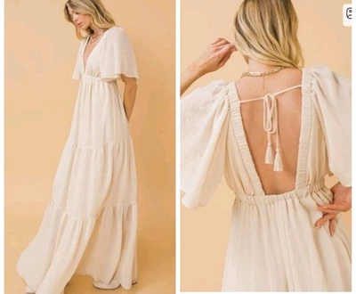 Maxi Vestido Flying Tomato Dulce Seducción en Niveles Manga Flutter XS Hada Foto 1 de 4