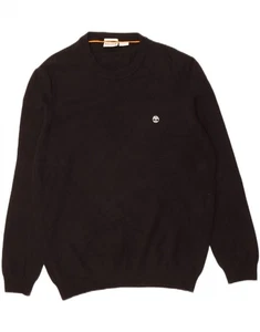 TIMBERLAND Mens Crew Neck Jumper Sweater XL Black Wool AF08 - Picture 1 of 3