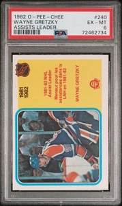 1982 O-Pee-Chee Wayne Gretzky #240 líder de asistencias PSA 6 - Imagen 1 de 2