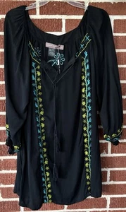 Vestido Urban Mango Negro Bordado con Borlas Talla XL NUEVO CON ETIQUETAS *Ver Medidas - Imagen 1 de 5