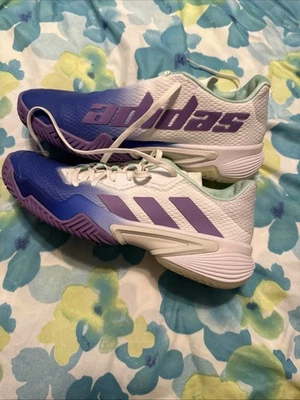 Adidas Women's Barricade Tennis Court Shoes Sneakers Blue Purple Sz 8.5 - Image 1 of 4