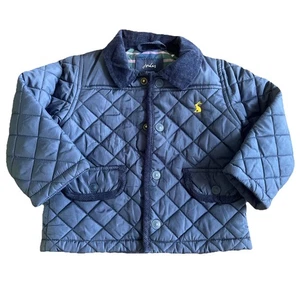 Chaqueta de granero acolchada de pana a cuadros azul marino Joules 18-24 meses - Imagen 1 de 11