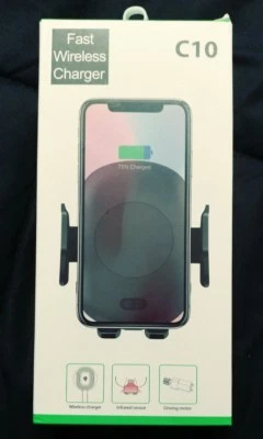 Cargador inalámbrico rápido soporte de montaje AirVent para automóvil para Galaxy S9/S8+ iPhone X/8plus Foto 1 de 2