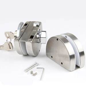 New Glass Door Lock 10-12mm Glass Swing Push Sliding Door Lock with Keys - Picture 1 of 4
