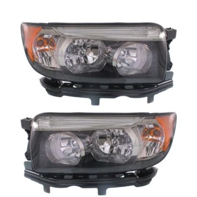FITS SUBARU FORESTER 2006-2008 BLACK SPORT HEADLIGHTS HEAD LIGHTS LAMPS PAIR - Image 1 of 2