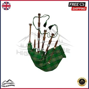 Bagpipe Rosewood Full Size Natural Silver Mounts Green Cover/Republic of Ireland - Picture 1 of 6