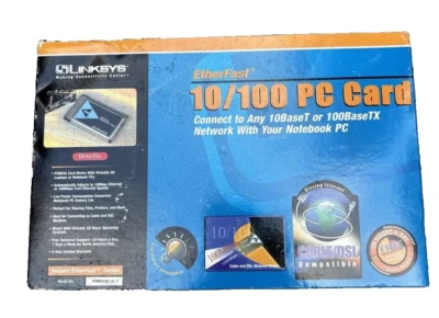 Linksys EtherFast 10/100 Integrated PC Card Model No. PCMPC100 Ver. 3 *WORKING* - Image 1 of 4